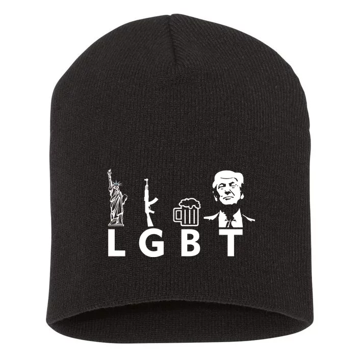 Donald Trump LGBT Liberty Guns Beer Trump Short Acrylic Beanie