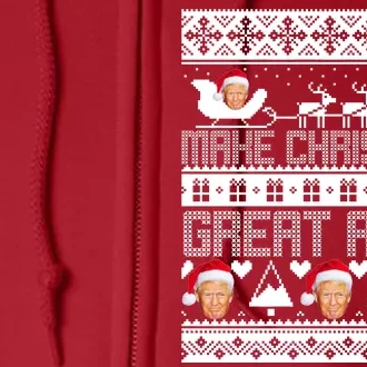 Donald Trump Make Christmas Great Again Ugly Christmas Full Zip Hoodie