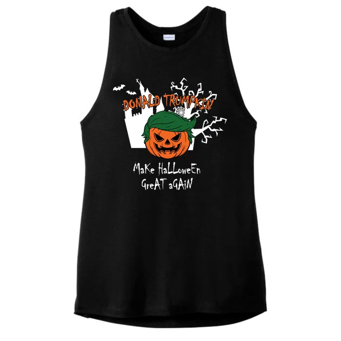 Donald Trump Make Halloween Great Again Ladies Tri-Blend Wicking Tank