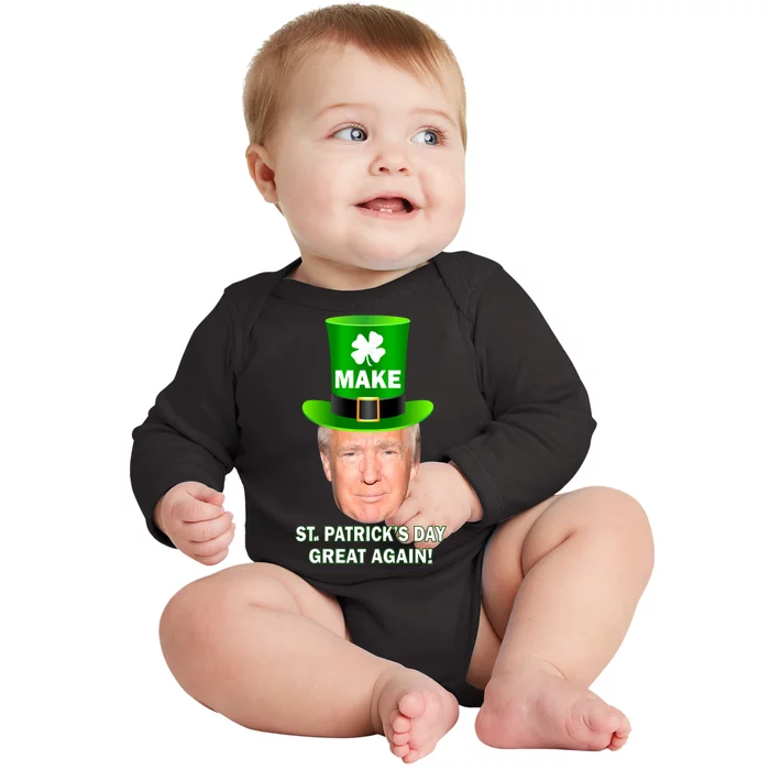 Donald Trump Make St. Patrick's Day Great Again Baby Long Sleeve Bodysuit