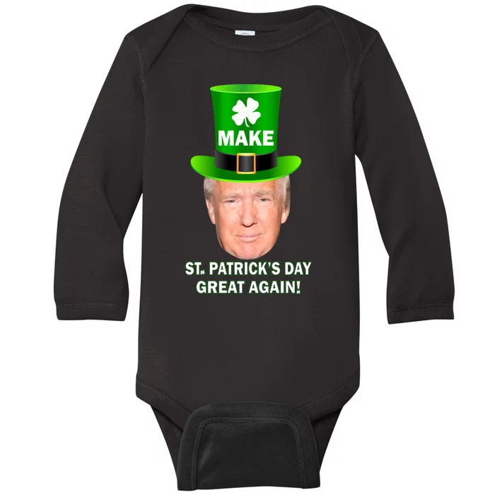 Donald Trump Make St. Patrick's Day Great Again Baby Long Sleeve Bodysuit