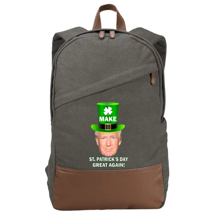 Donald Trump Make St. Patrick's Day Great Again Cotton Canvas Backpack