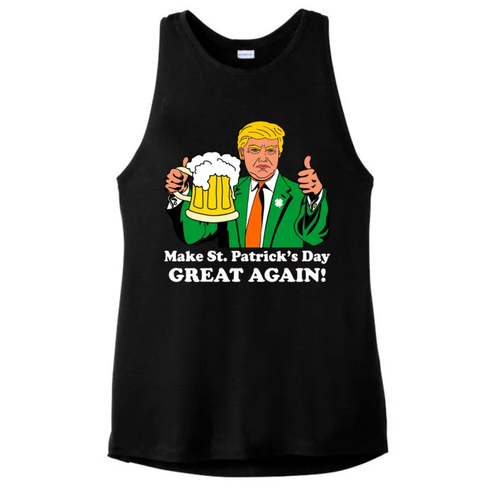 Donald Trump Make St. Patrick's Day Great Again Beer Drinking Ladies Tri-Blend Wicking Tank