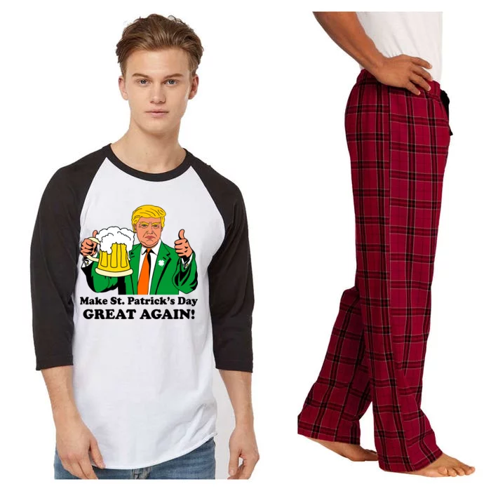 Donald Trump Make St. Patrick's Day Great Again Beer Drinking Raglan Sleeve Pajama Set