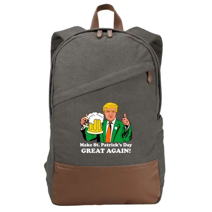 Donald Trump Make St. Patrick's Day Great Again Beer Drinking Cotton Canvas Backpack