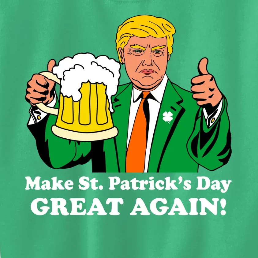 Donald Trump Make St. Patrick's Day Great Again Beer Drinking Kids Sweatshirt