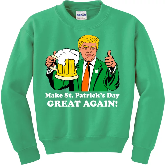 Donald Trump Make St. Patrick's Day Great Again Beer Drinking Kids Sweatshirt