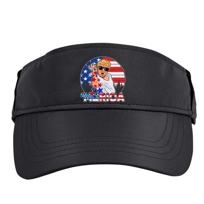 Donald Trump Merica Salt Bae Adult Drive Performance Visor