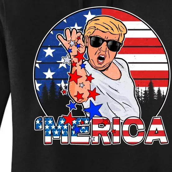 Donald Trump Merica Salt Bae Women's Pullover Hoodie