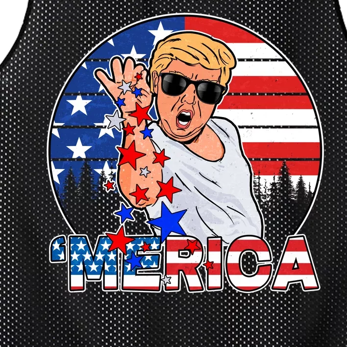 Donald Trump Merica Salt Bae Mesh Reversible Basketball Jersey Tank