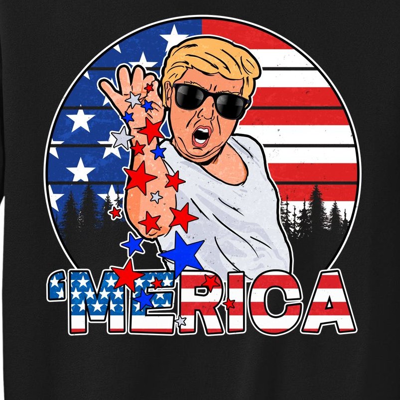 Donald Trump Merica Salt Bae Tall Sweatshirt
