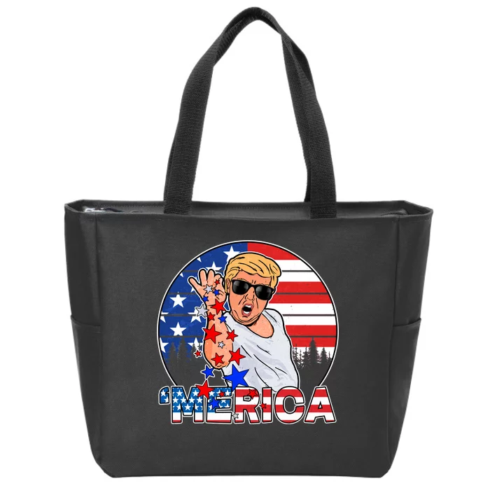 Donald Trump Merica Salt Bae Zip Tote Bag