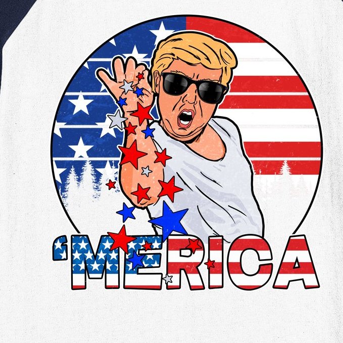 Donald Trump Merica Salt Bae Baseball Sleeve Shirt