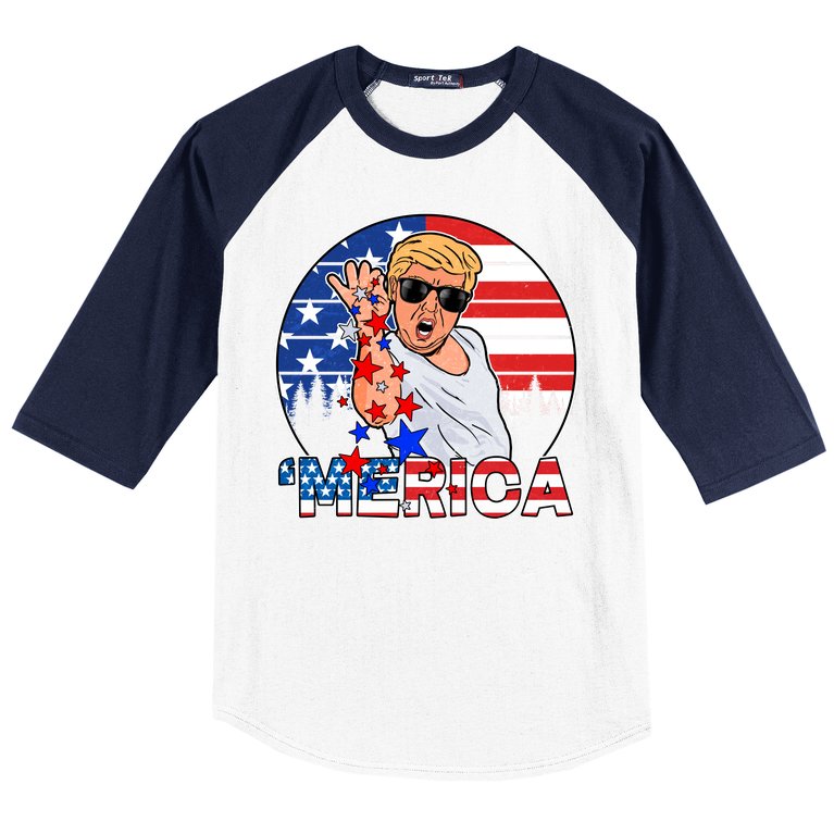 Donald Trump Merica Salt Bae Baseball Sleeve Shirt