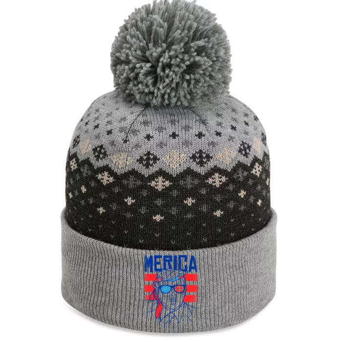 Donald Trump Merica USA Flag America The Baniff Cuffed Pom Beanie