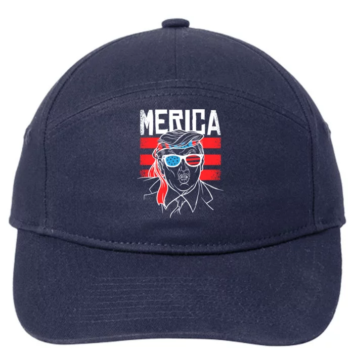 Donald Trump Merica USA Flag America 7-Panel Snapback Hat