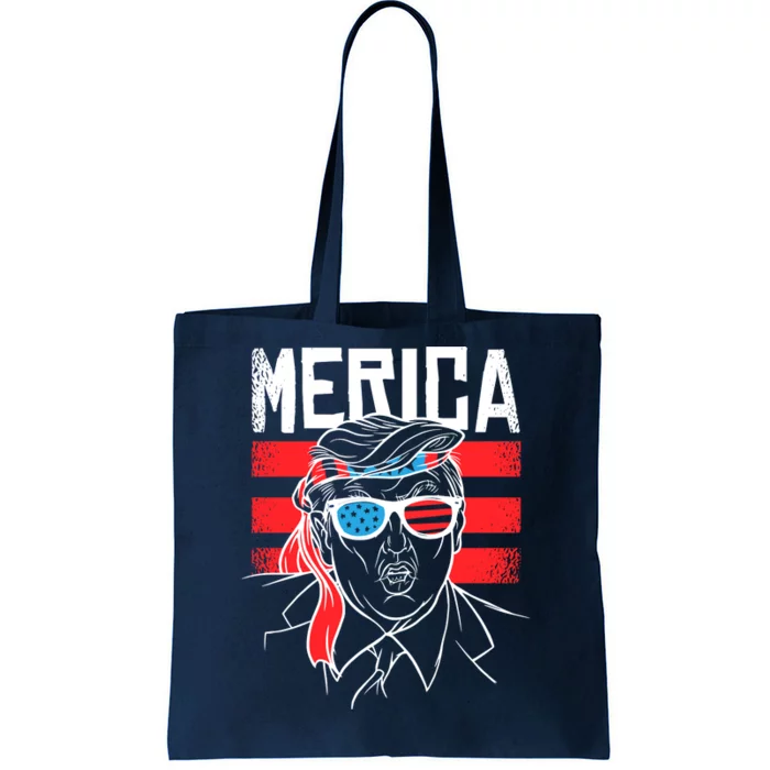 Donald Trump Merica USA Flag America Tote Bag