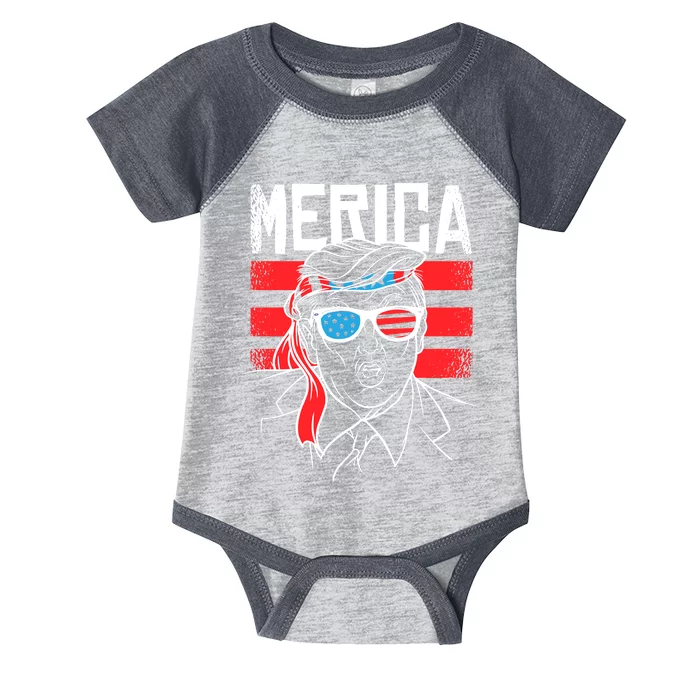 Donald Trump Merica USA Flag America Infant Baby Jersey Bodysuit