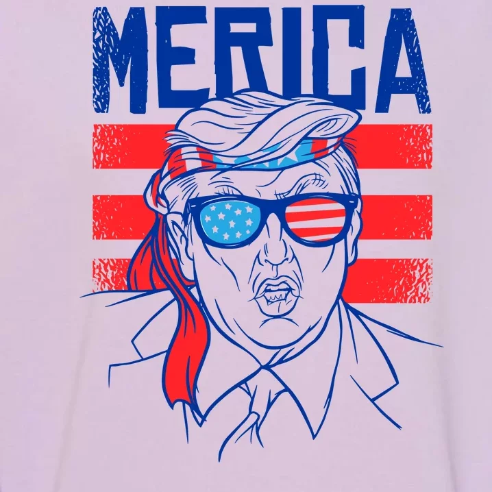 Donald Trump Merica USA Flag America Garment-Dyed Sweatshirt