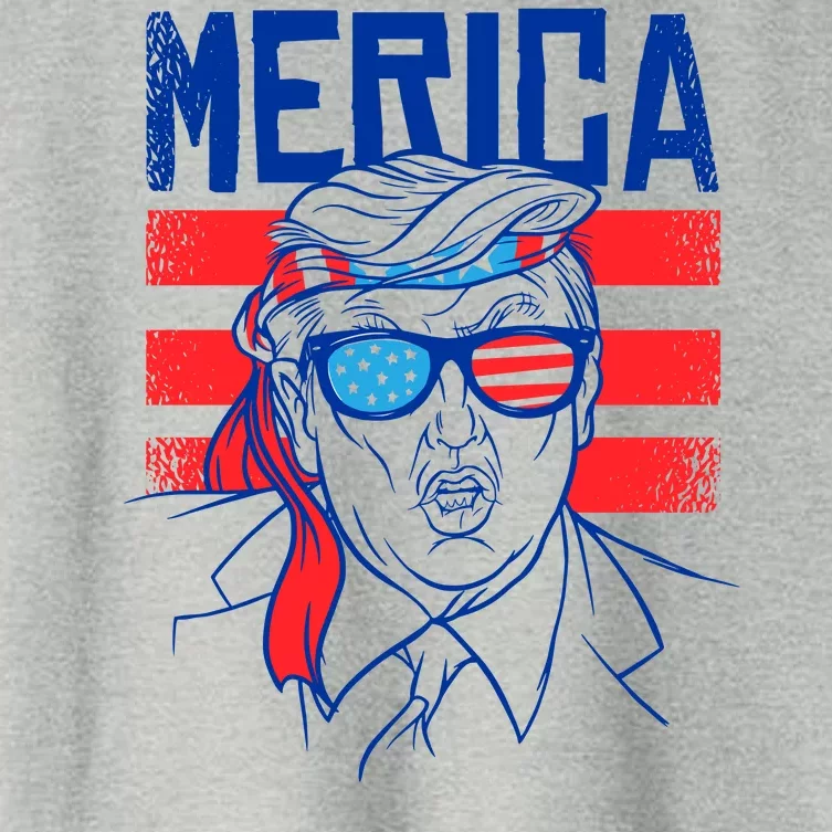 Donald Trump Merica USA Flag America Women's Crop Top Tee