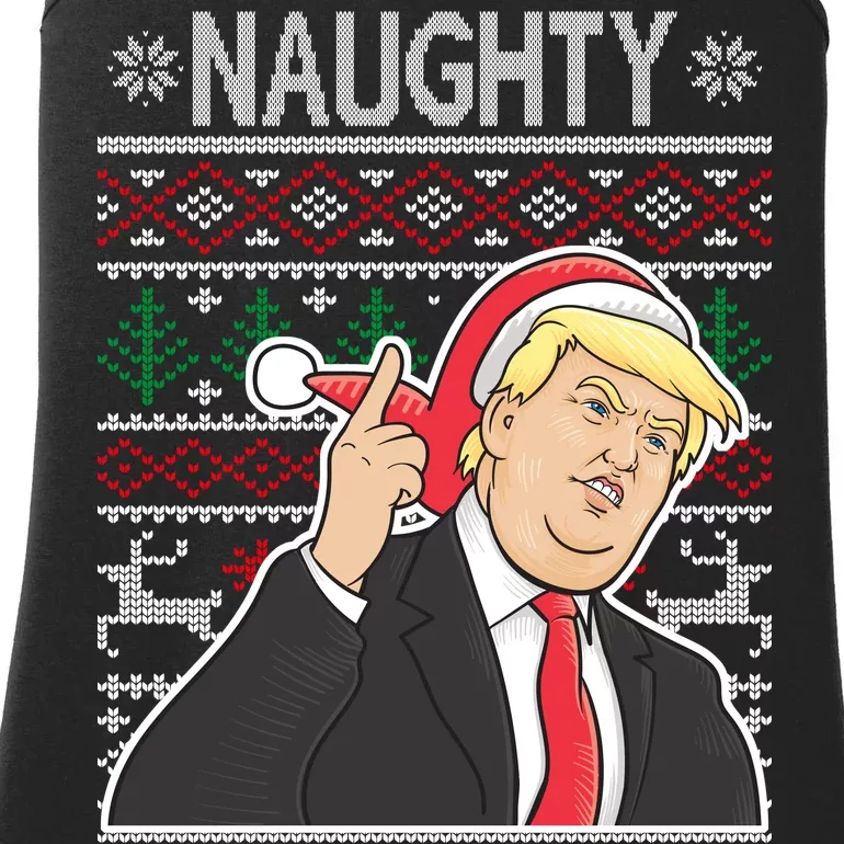 Donald Trump Naughty Ugly Christmas Ladies Essential Tank