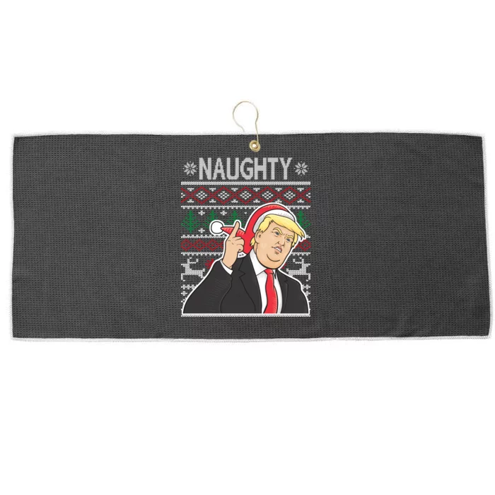 Donald Trump Naughty Ugly Christmas Large Microfiber Waffle Golf Towel