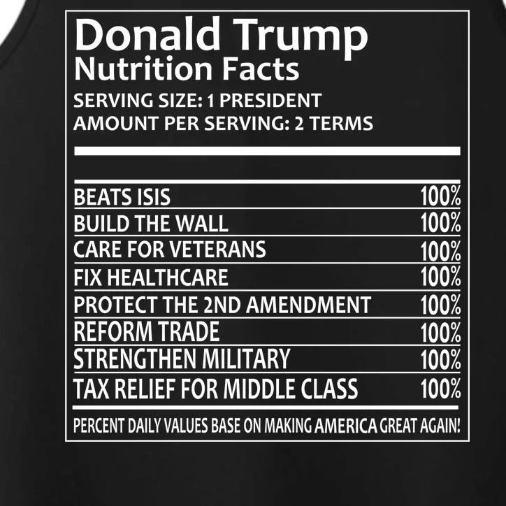 Donald Trump Nutrition Facts Performance Tank