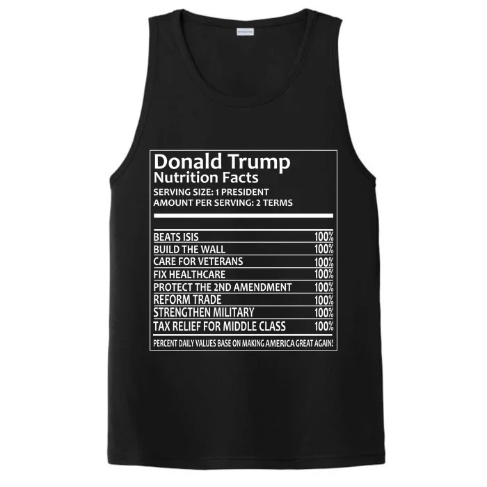 Donald Trump Nutrition Facts Performance Tank