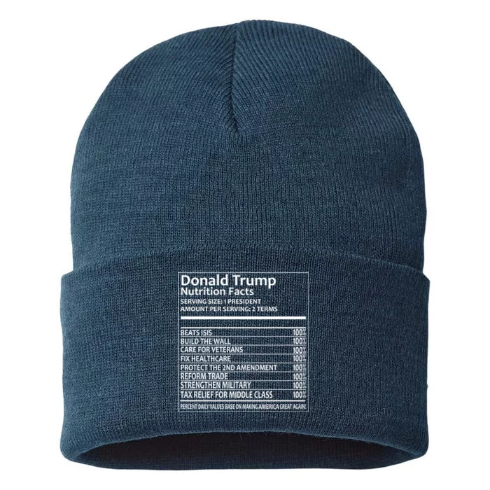 Donald Trump Nutrition Facts Sustainable Knit Beanie