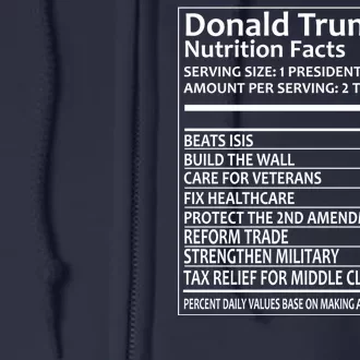 Donald Trump Nutrition Facts Full Zip Hoodie