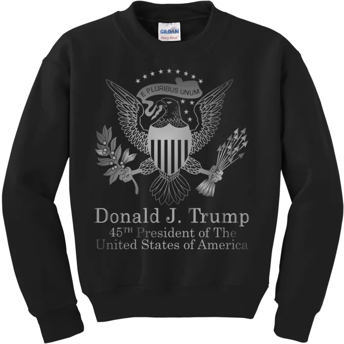 Donald Trump Presidential Seal USA 45th President Logo Kids Sweatshirt