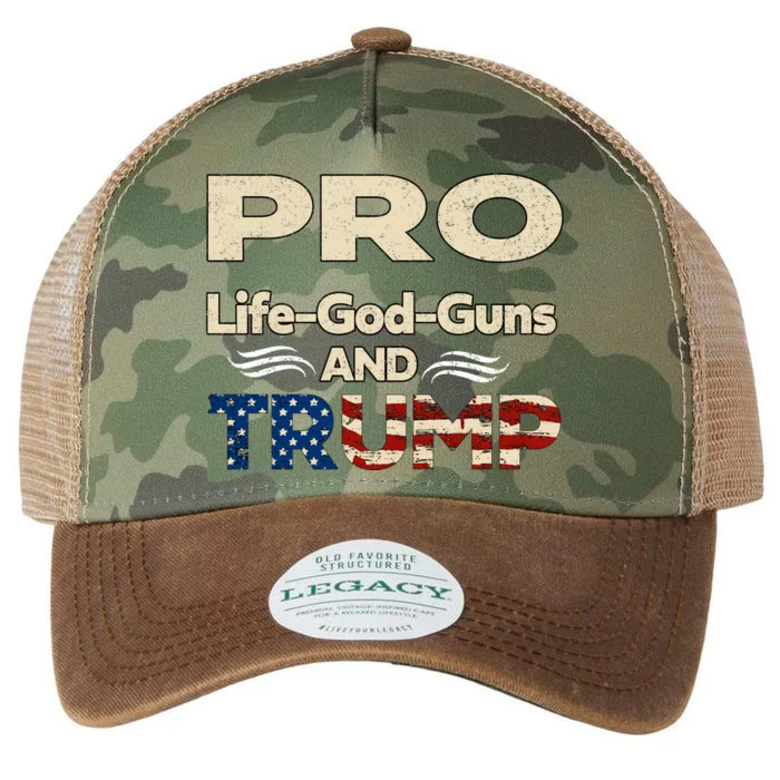 Donald Trump Pro Life God Gun Legacy Tie Dye Trucker Hat