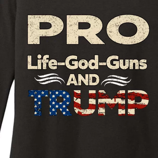 Donald Trump Pro Life God Gun Womens CVC Long Sleeve Shirt