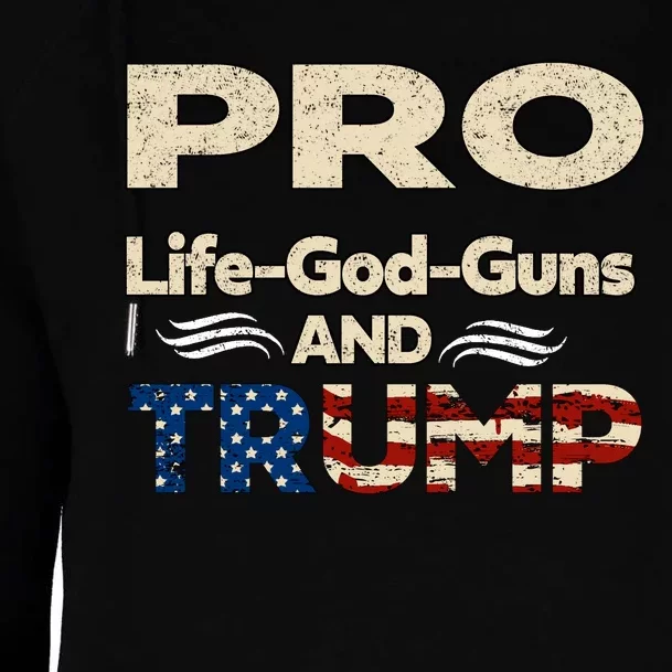 Donald Trump Pro Life God Gun Womens Funnel Neck Pullover Hood