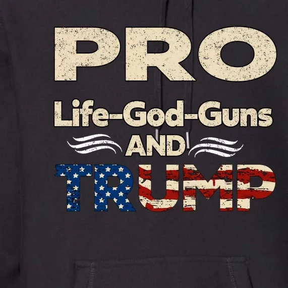 Donald Trump Pro Life God Gun Premium Hoodie