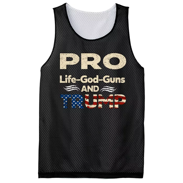 Donald Trump Pro Life God Gun Mesh Reversible Basketball Jersey Tank