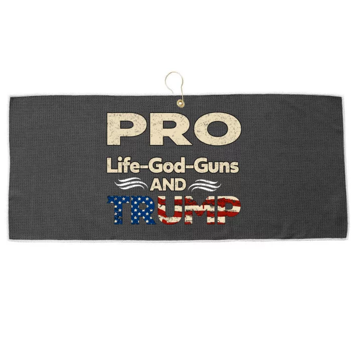 Donald Trump Pro Life God Gun Large Microfiber Waffle Golf Towel