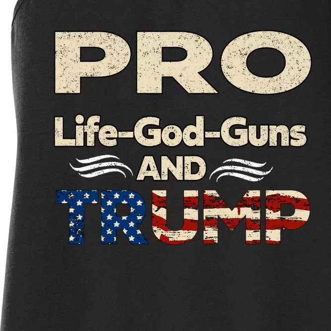 Donald Trump Pro Life God Gun Women's Racerback Tank