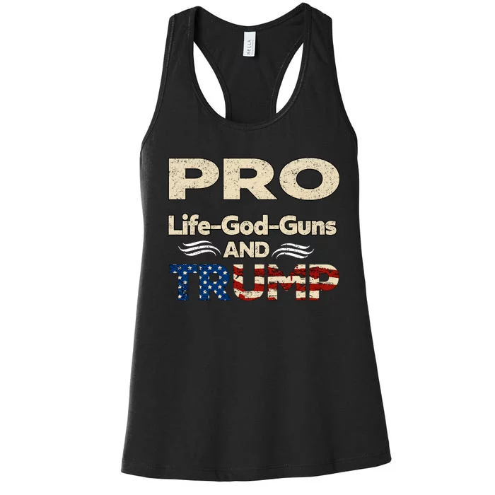 Donald Trump Pro Life God Gun Women's Racerback Tank