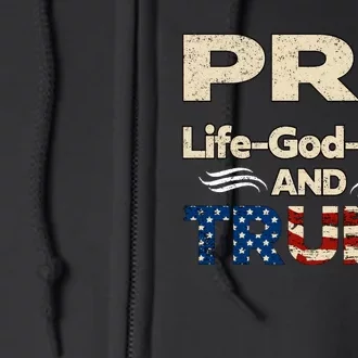 Donald Trump Pro Life God Gun Full Zip Hoodie