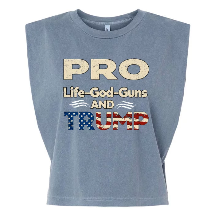 Donald Trump Pro Life God Gun Garment-Dyed Women's Muscle Tee