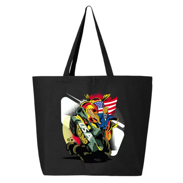 Donald Trump Riding Army Tank 25L Jumbo Tote