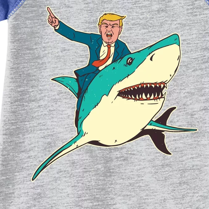 Donald Trump Riding Shark Infant Baby Jersey Bodysuit