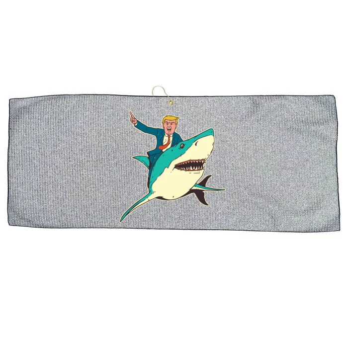 Donald Trump Riding Shark Large Microfiber Waffle Golf Towel