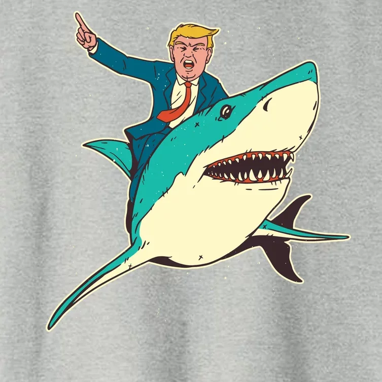 Donald Trump Riding Shark Women's Crop Top Tee