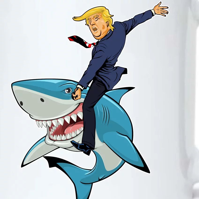 Donald Trump Shark President Black Color Changing Mug