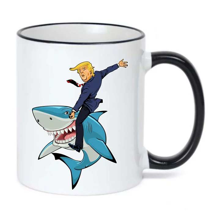 Donald Trump Shark President Black Color Changing Mug