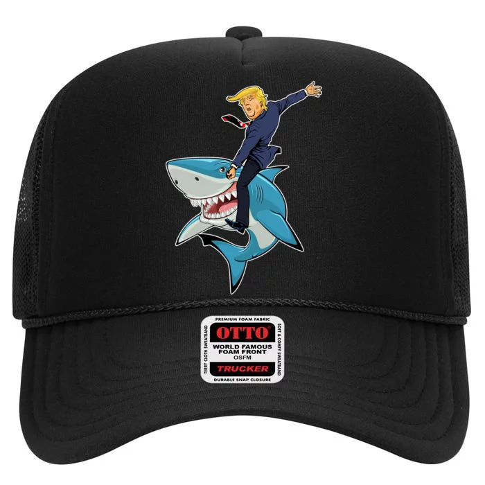 Donald Trump Shark President High Crown Mesh Trucker Hat