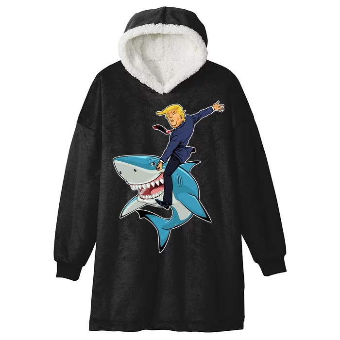 Donald Trump Shark President Hooded Wearable Blanket