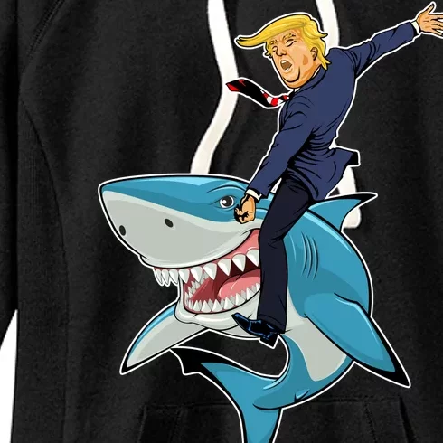 Donald Trump Shark President Women's Fleece Hoodie